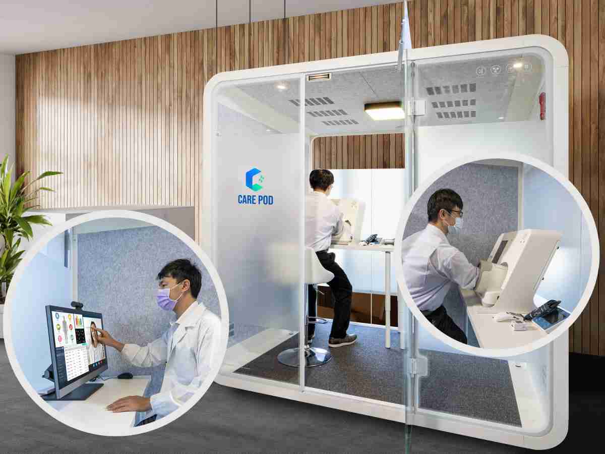 达擎于医疗科技展中展出＂远距诊疗舱＂，，，以因应医疗数字化及社会高龄化趋势下、、、、复诊及慢性病患等族群对于远距看诊需求逐渐升高所推出的创新整合方案。。多功能合一、、高隐私性的远距诊疗舱可根据病患端与医师端的不同需求，，，，提供弹性化及客制化功能，，节省医生和病患的精力及时间